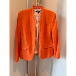 Nine West UT VOLS Orange Single Button Blazer-  Size 12 Notched Stand Collar